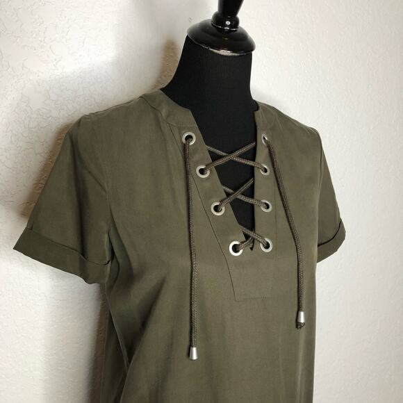 Lovers & Friends army green lace up dress size XS - Picture 6 of 16